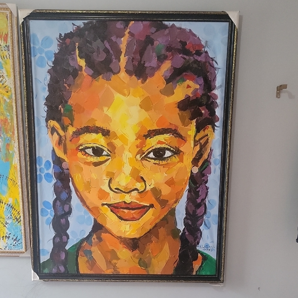 Vibrant Portrait Art with Braided Hair